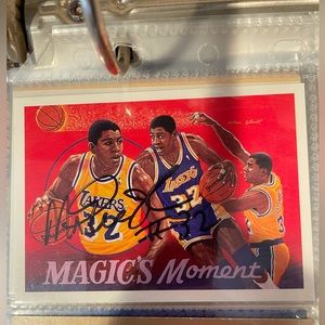 Magic Johnson Signed 1991-92 Upper Deck Lakers Moments Card
